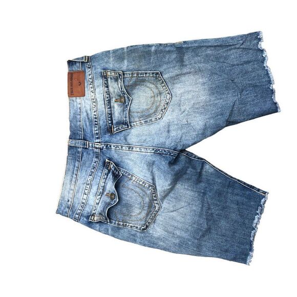 RARE True Religion Jeans Shorts Size 38 RICKY FLAP T Blue - Picture 9 of 9